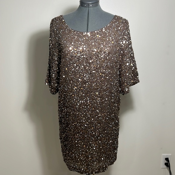 Vince Neutral Sequined Dress - Picture 1 of 3
